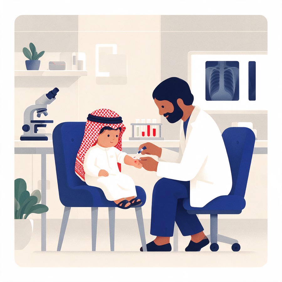 كشف عام + صورة دم في عيادة الأطفال بفرع التعاون